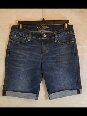 Arizona Jean Company Dark Indigo Rolled Hem Denim Shorts